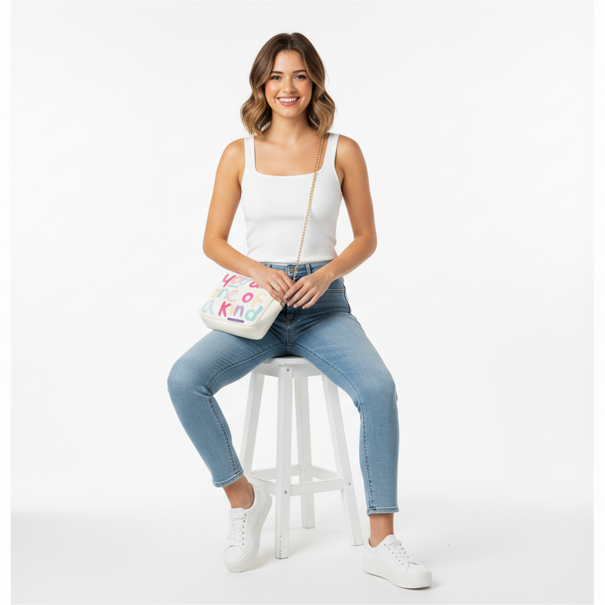 Elite Excel "You Are One Of A Kind" Multicolor Graphic Crossbody Bag